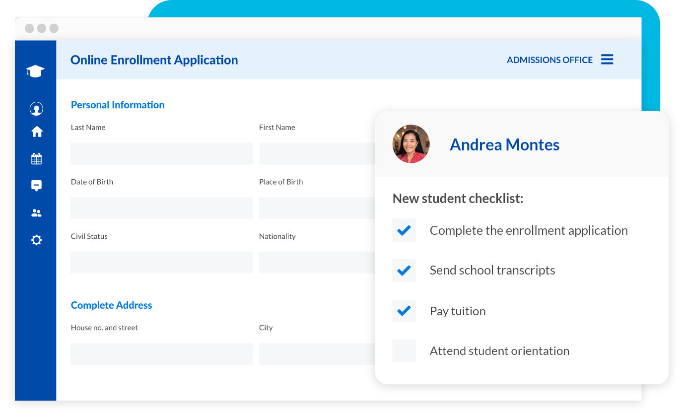 Online enrollment web application form