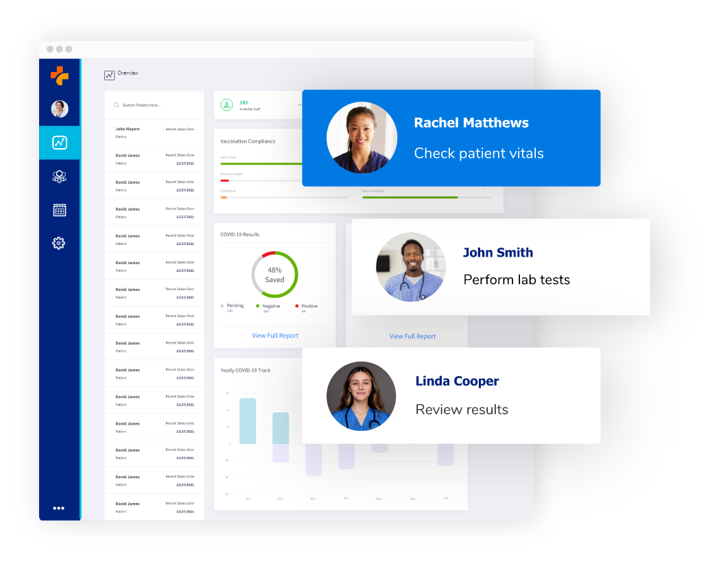 Healthcare online database app with user profiles