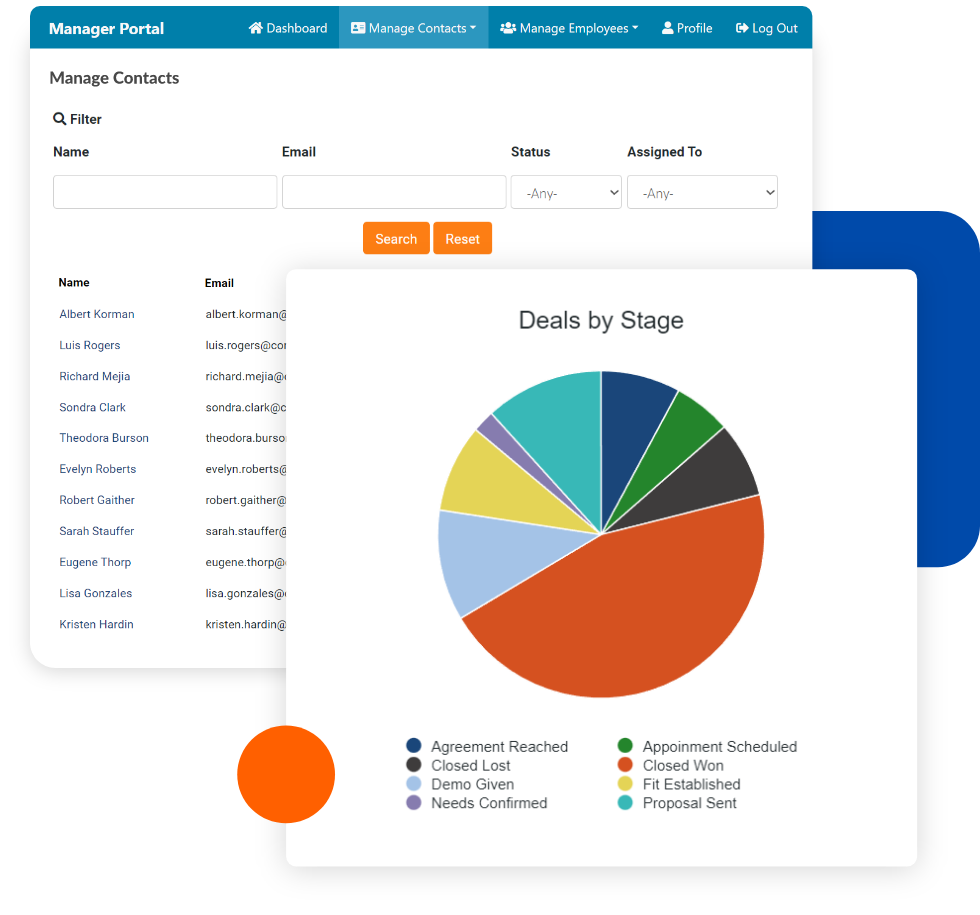 Caspio's ready-made CRM app template